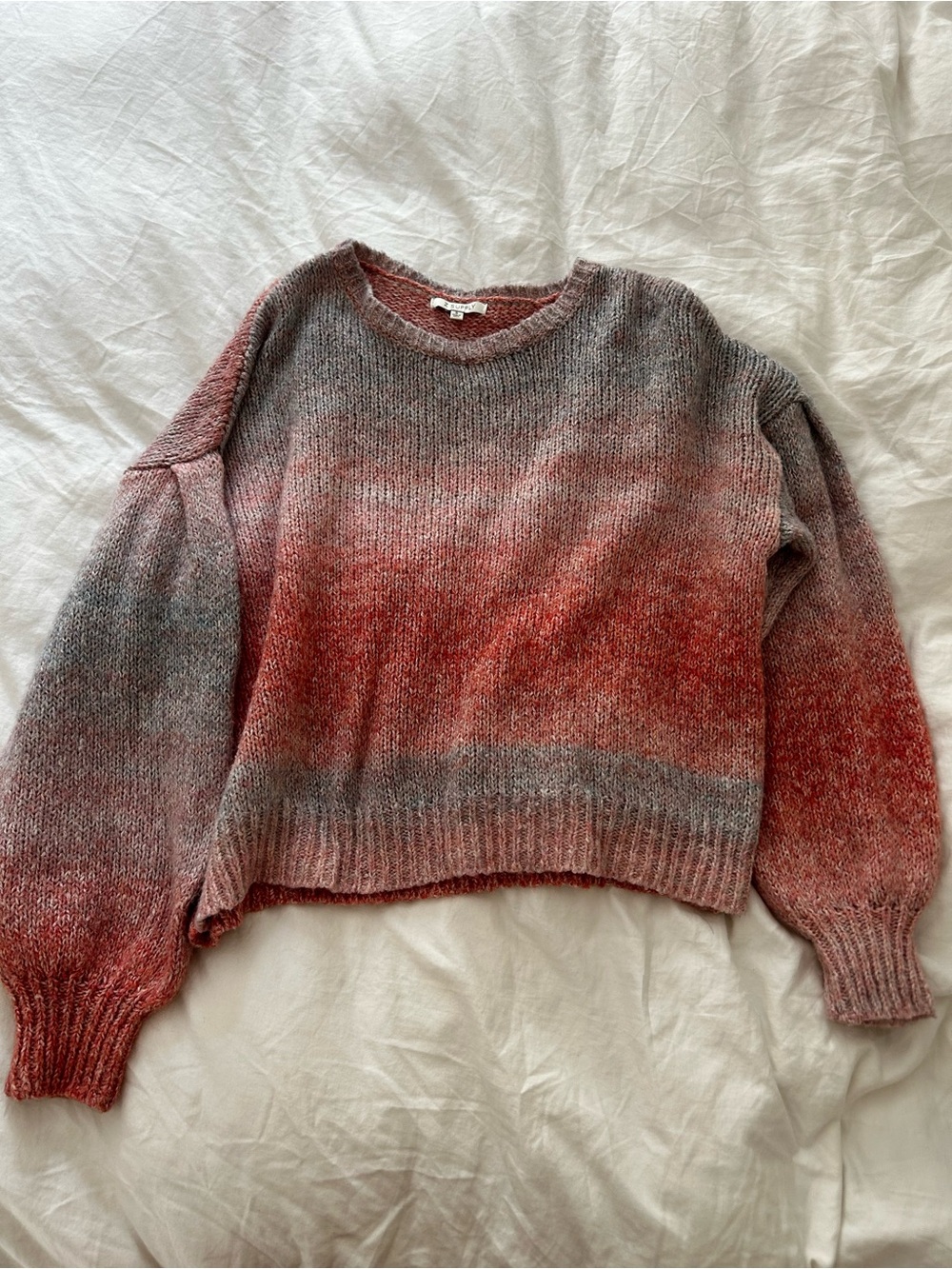 Z supply ombré Crewneck Sweater in Rust and Gray
